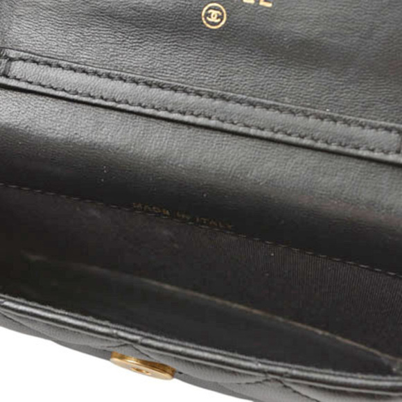 CHANEL Black Lambskin Leather Wallet - Picture 8 of 14